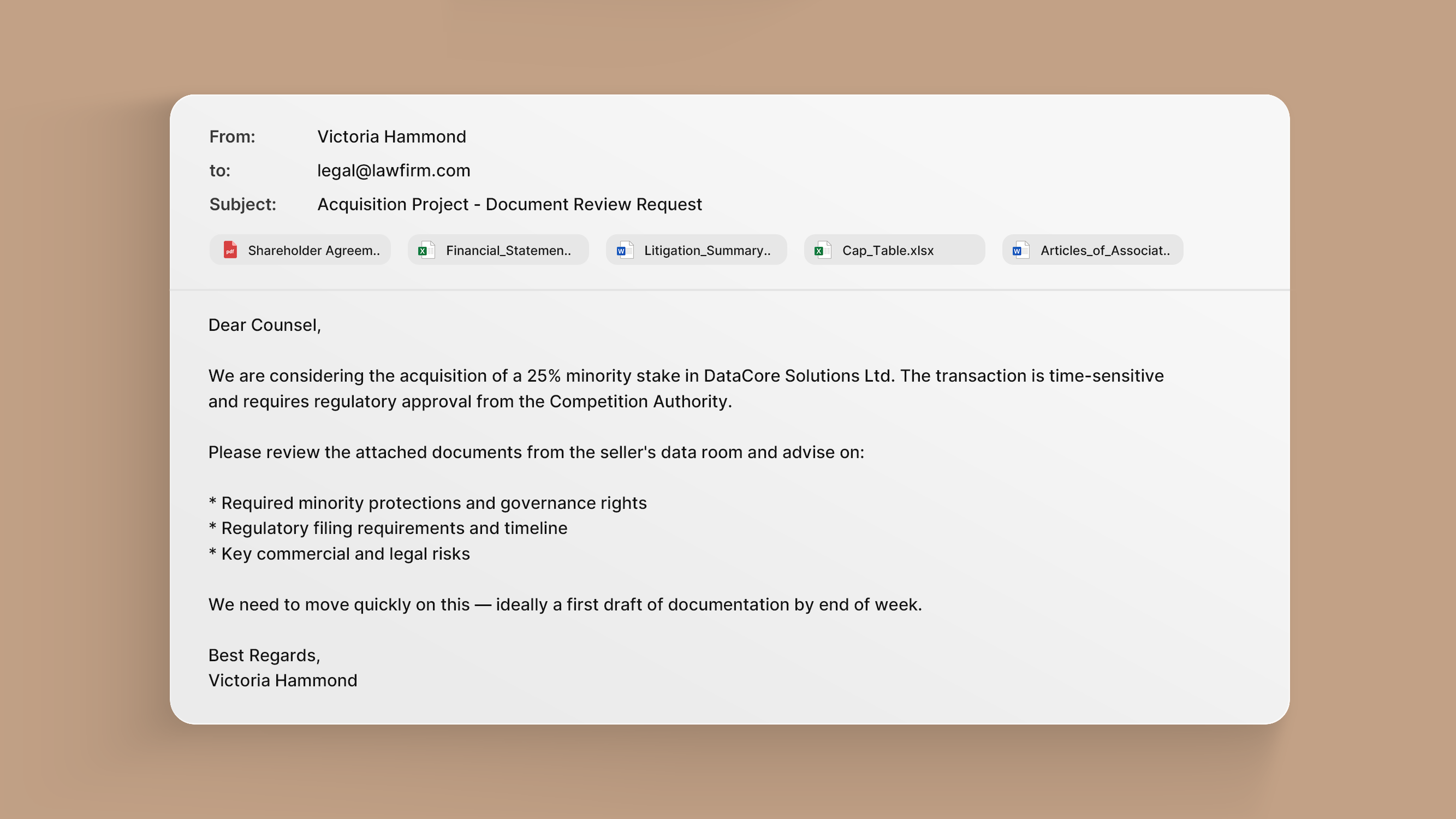 Data room analysis preview