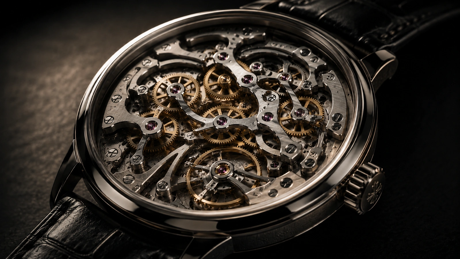 Gros plan sur le mécanisme complexe d’une montre