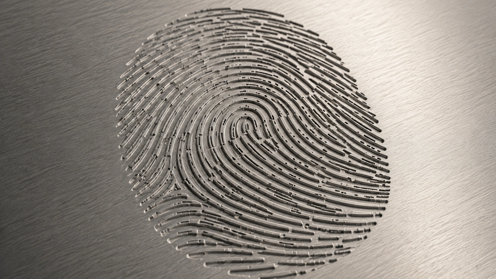 Metallic fingerprint on a textured surface