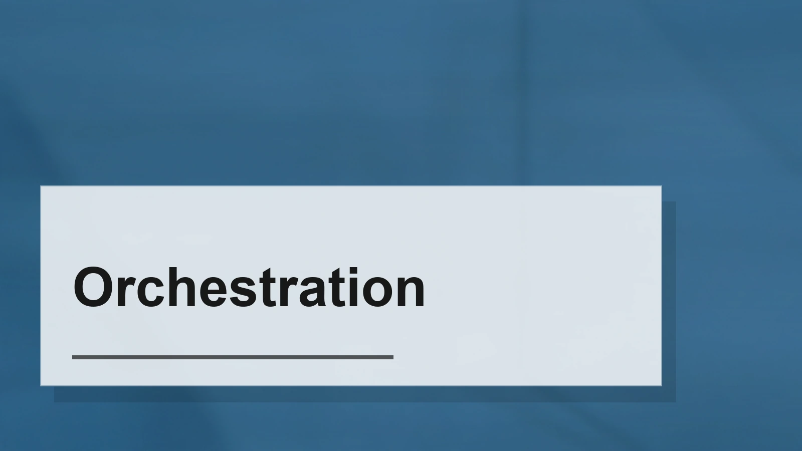 Typographic composition of the term Orchestration