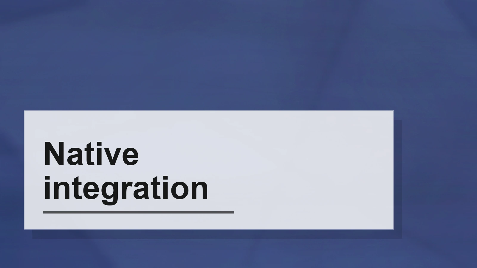 Typographic composition of the term Native integration