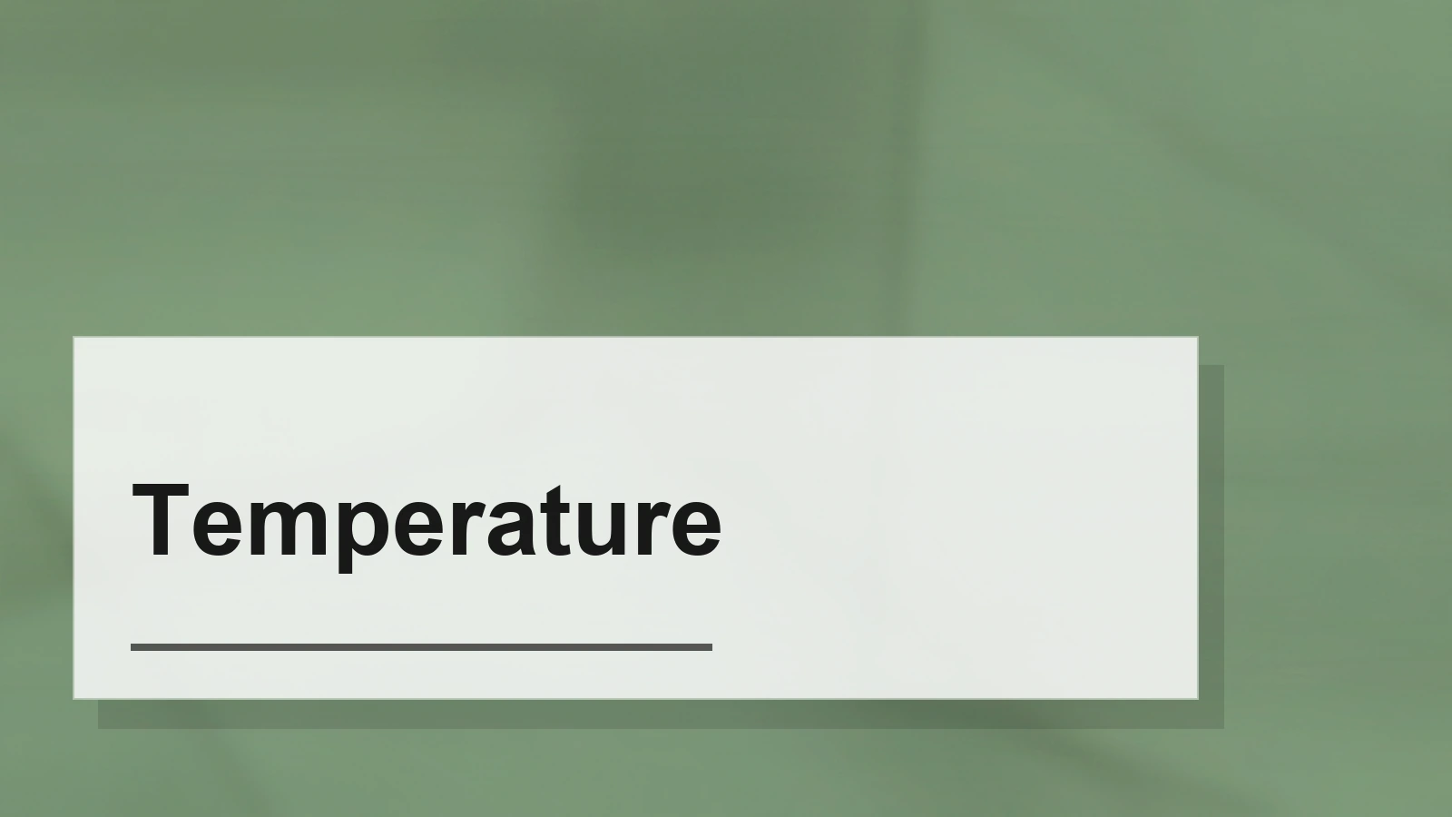 Typographic composition of the term Temperature