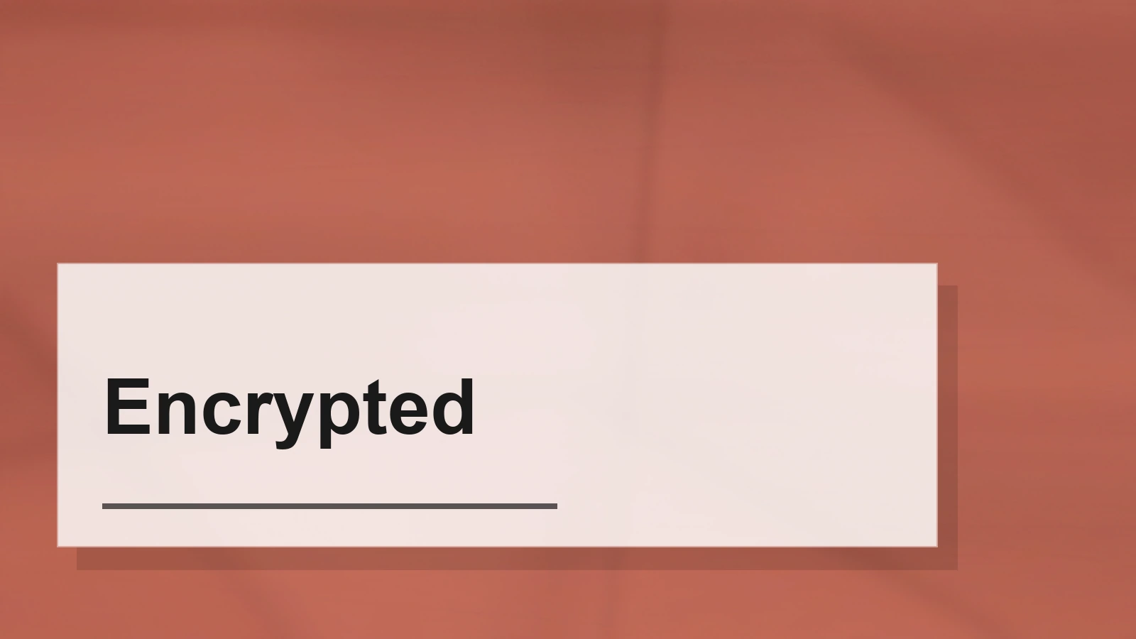 Typographic composition of the term Encrypted