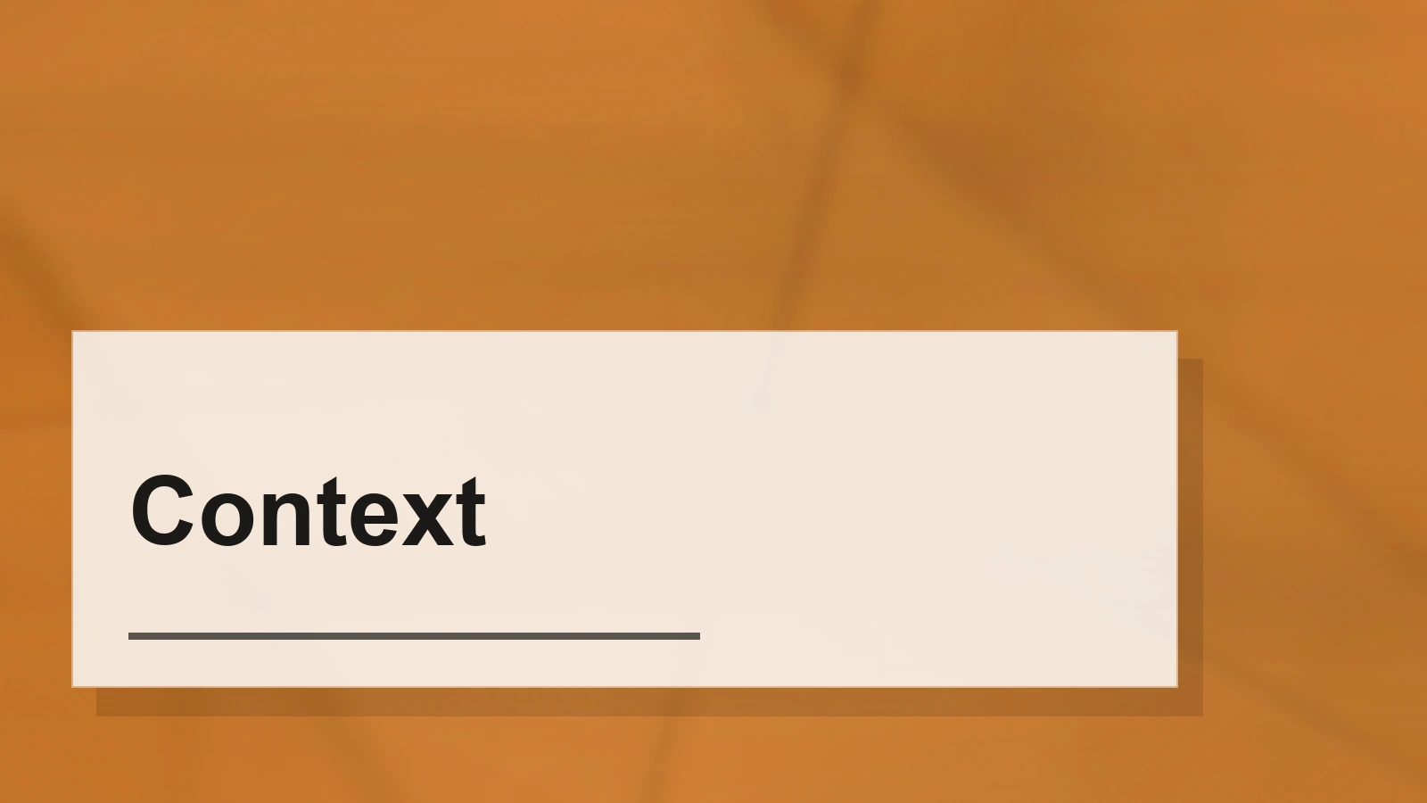 Typographic composition of the term Context