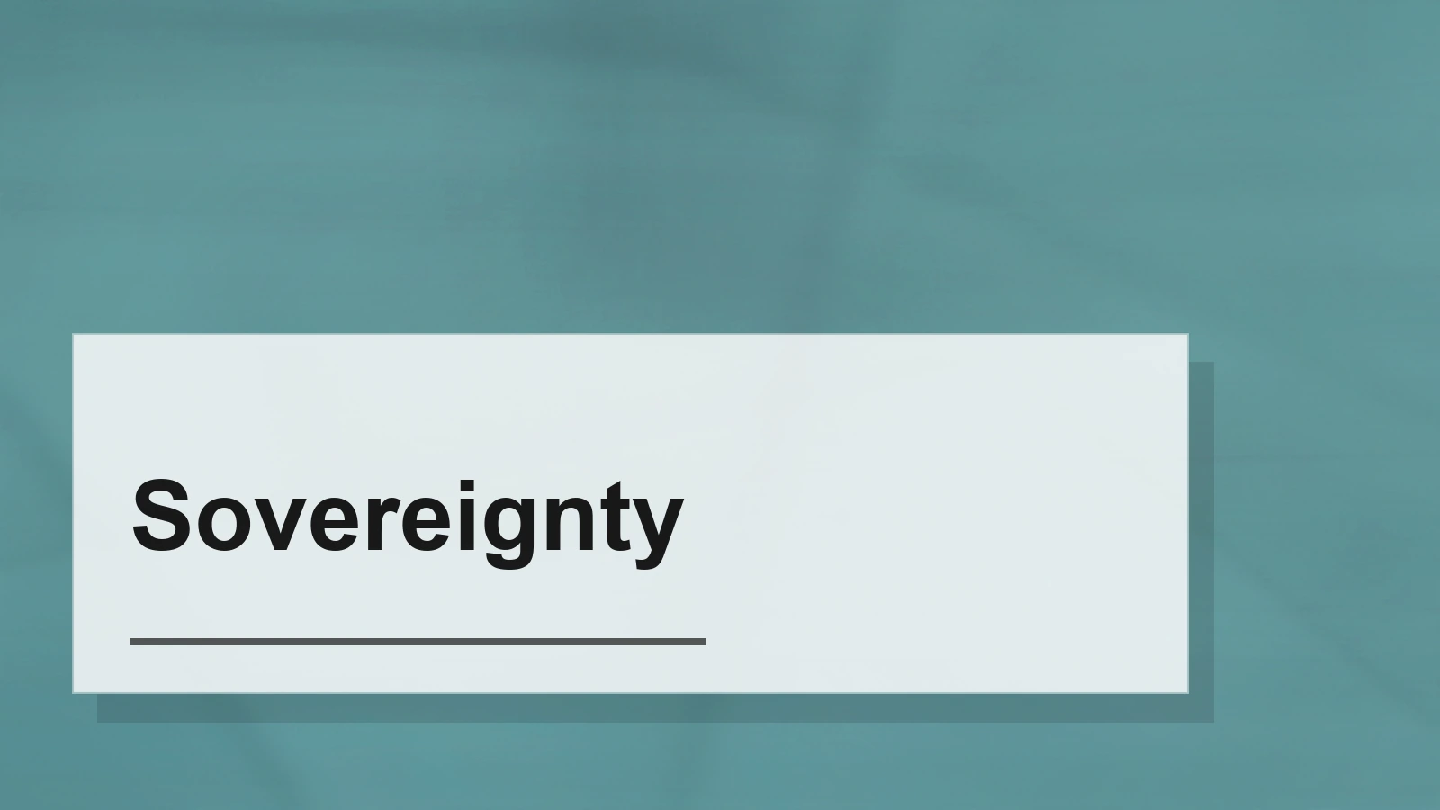 Typographic composition of the term Sovereignty