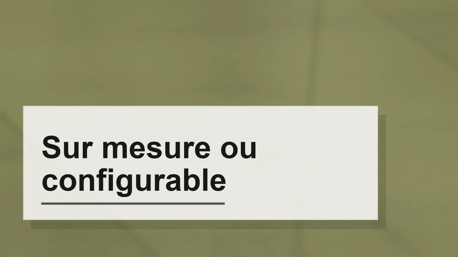 Composition typographique du terme Sur mesure ou configurable