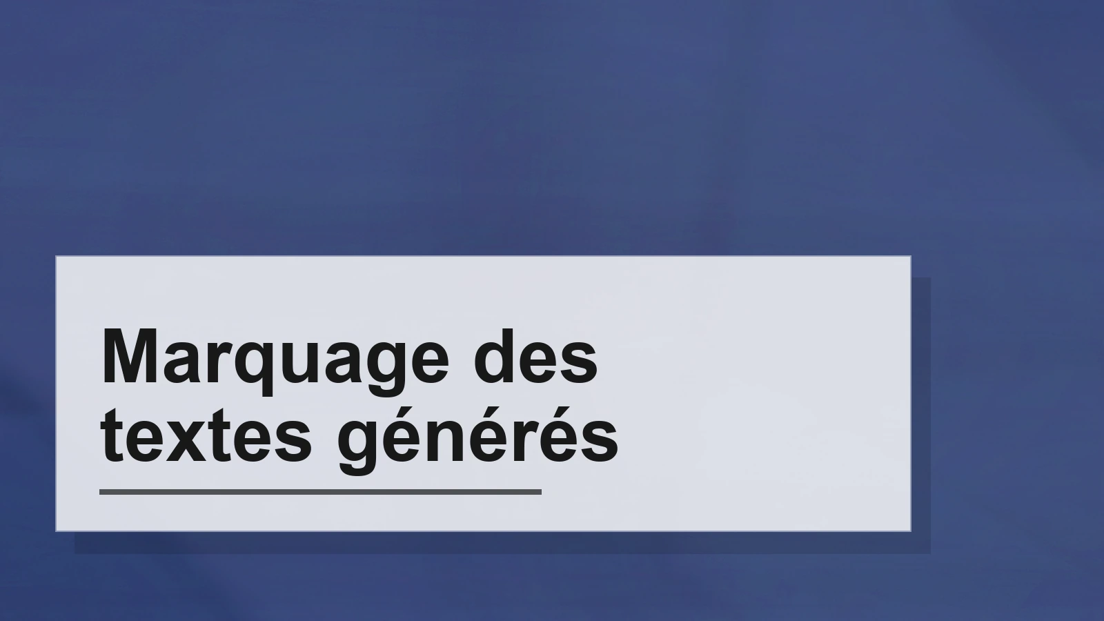 Composition typographique du terme Marquage des textes générés