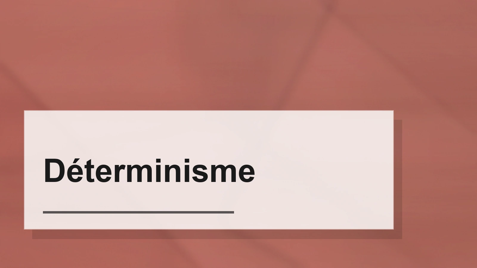 Composition typographique du terme Déterminisme