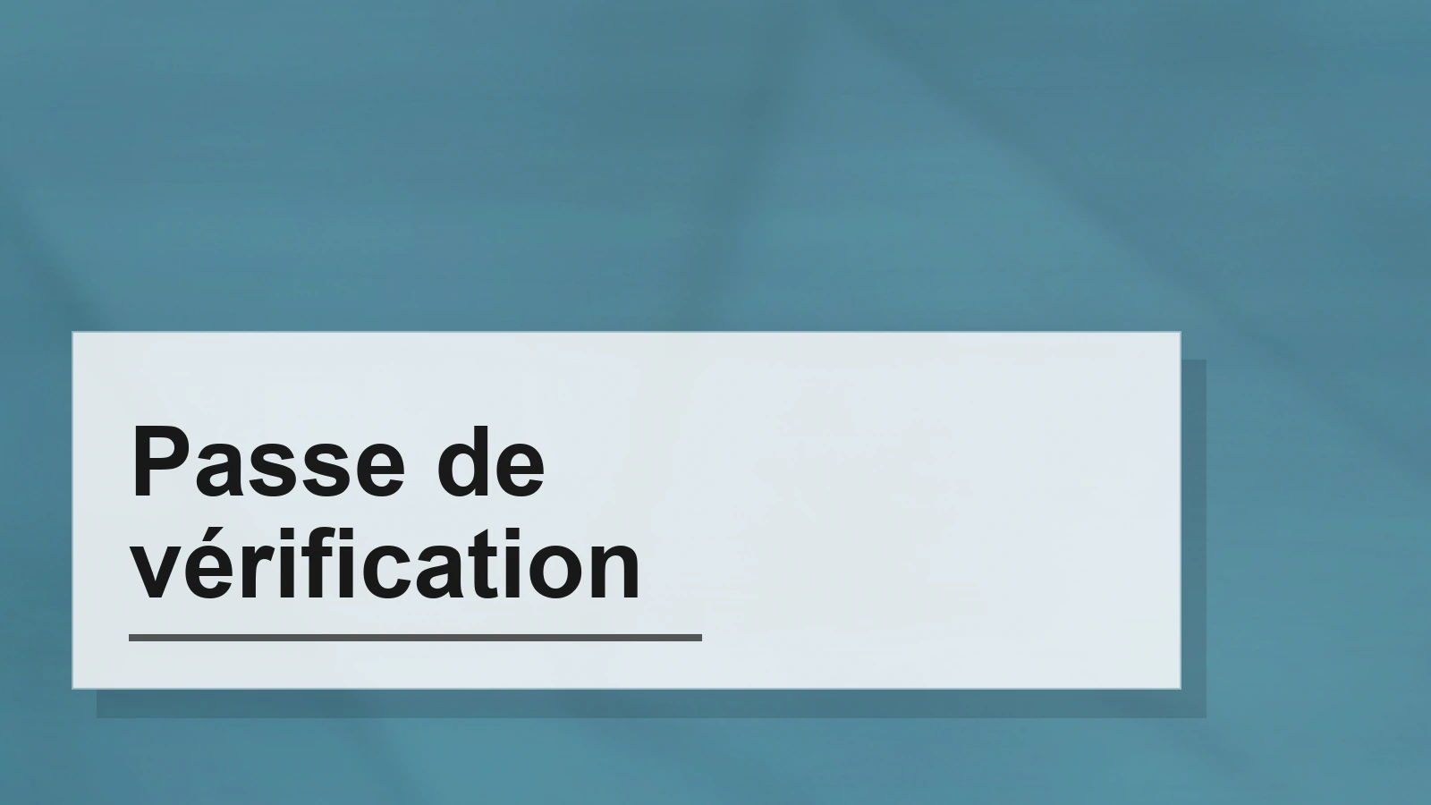 Composition typographique du terme Passe de vérification