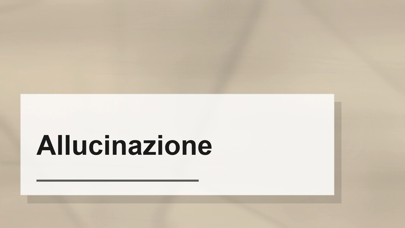 Composizione tipografica del termine Allucinazione