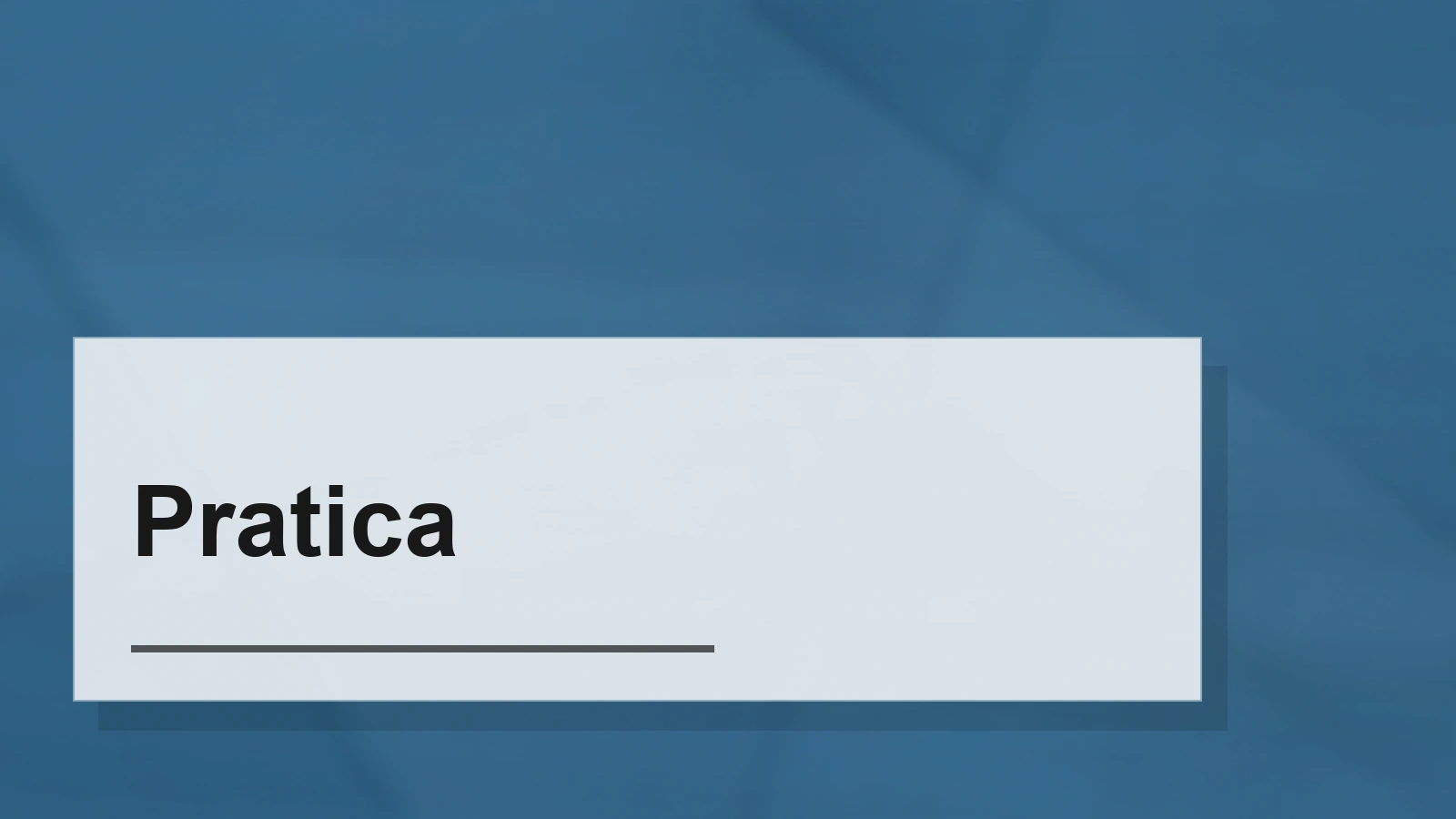 Composizione tipografica del termine Pratica