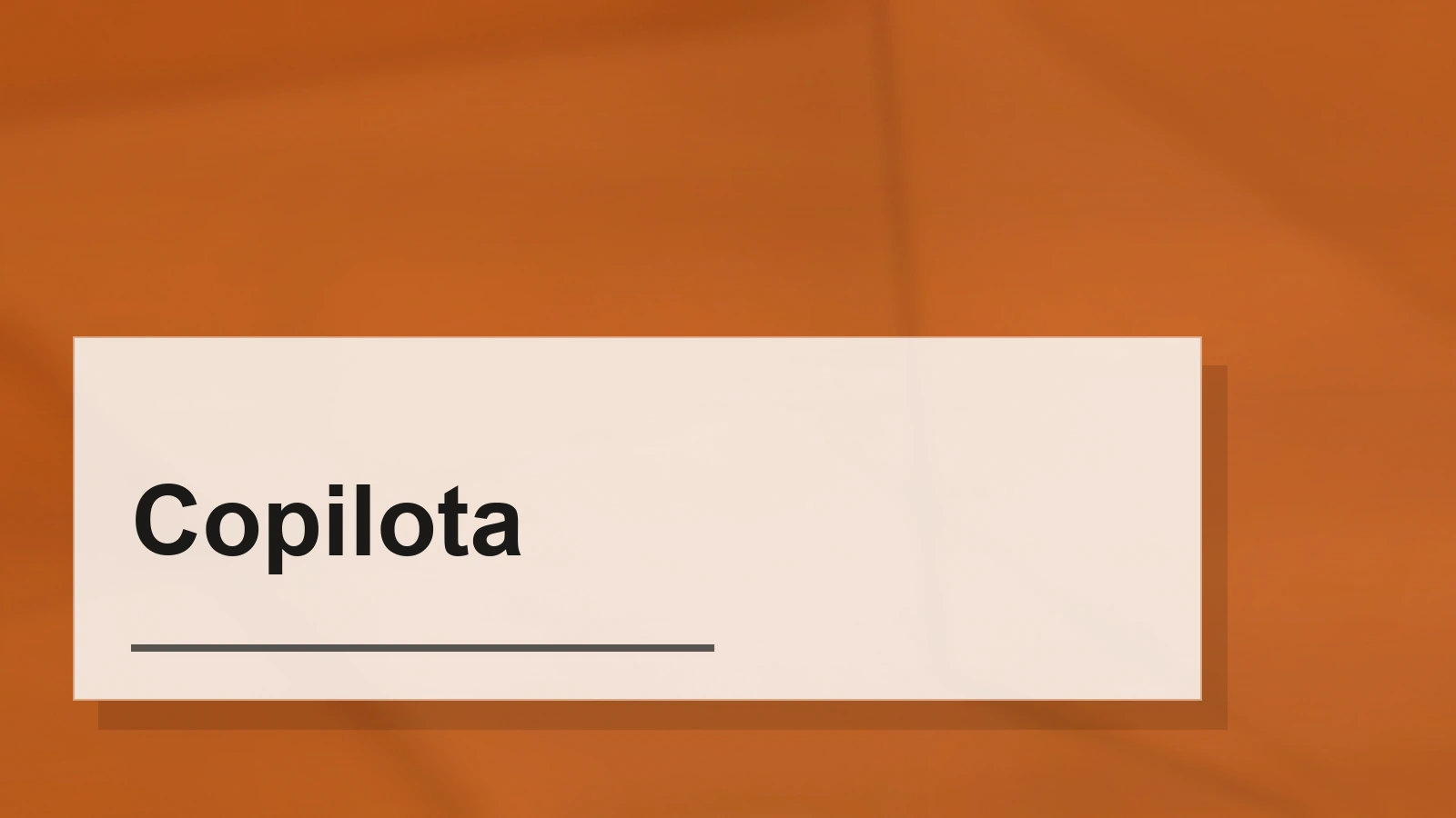 Composizione tipografica del termine Copilota