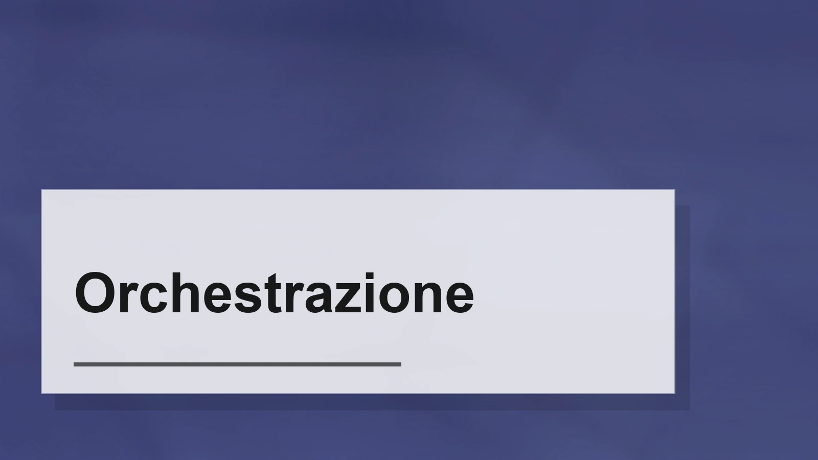 Composizione tipografica del termine Orchestrazione