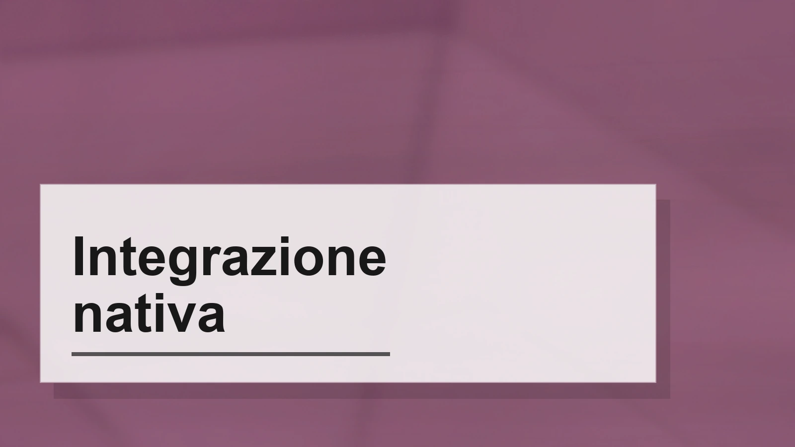 Composizione tipografica del termine Integrazione nativa
