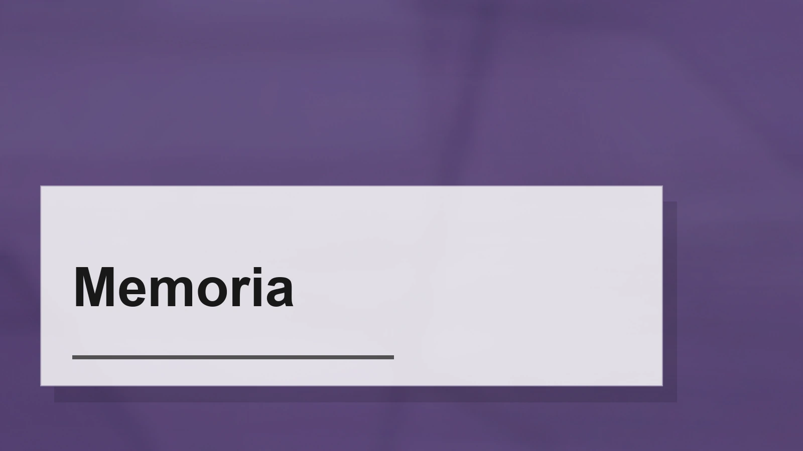 Composizione tipografica del termine Memoria