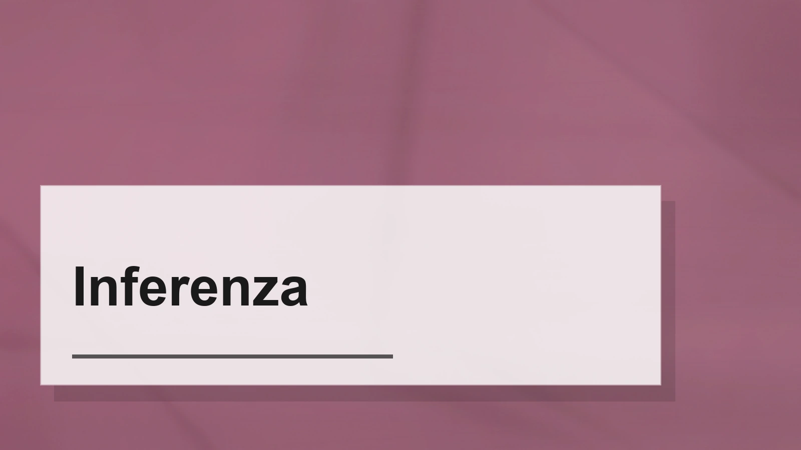 Composizione tipografica del termine Inferenza