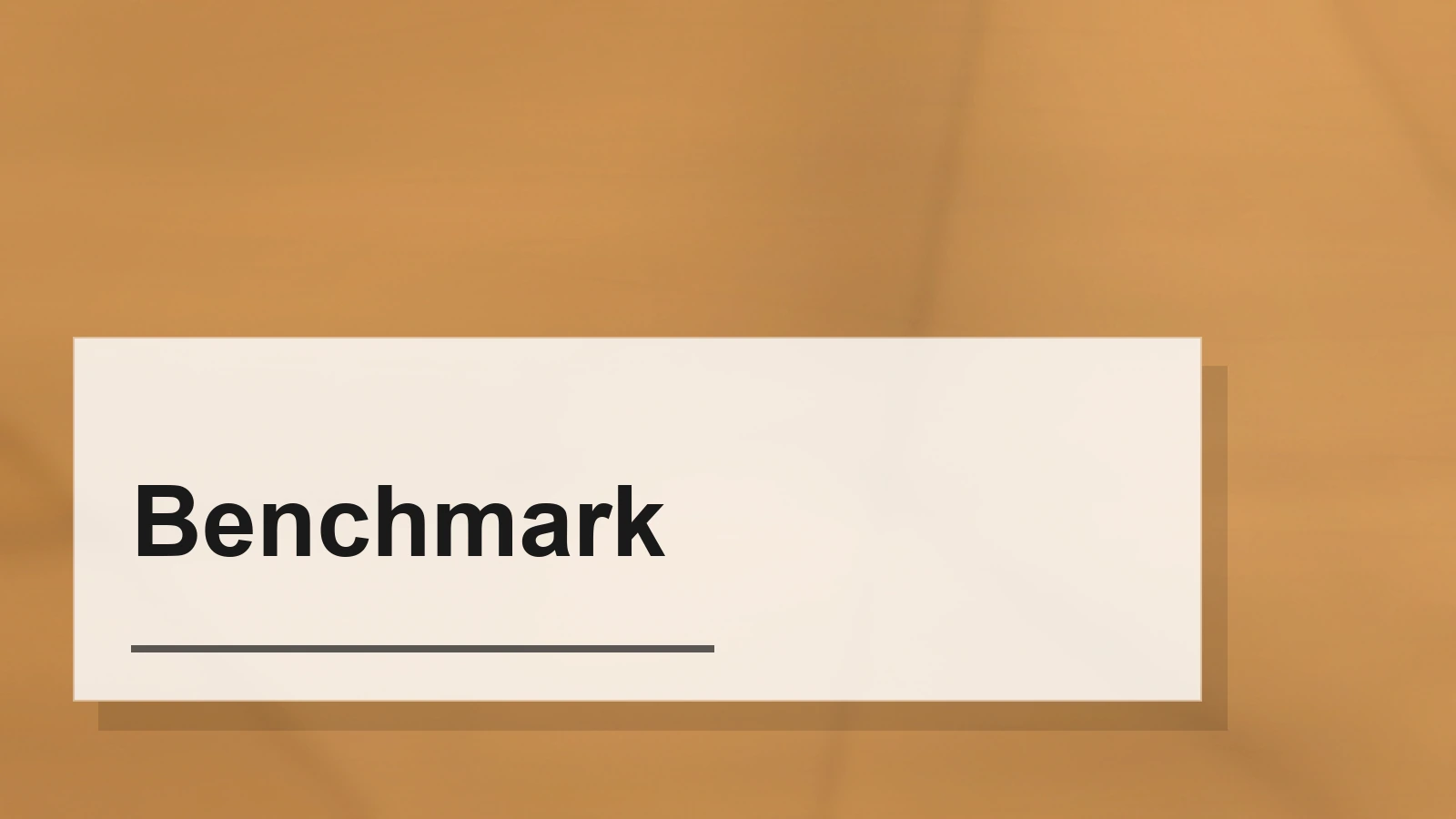 Composizione tipografica del termine Benchmark