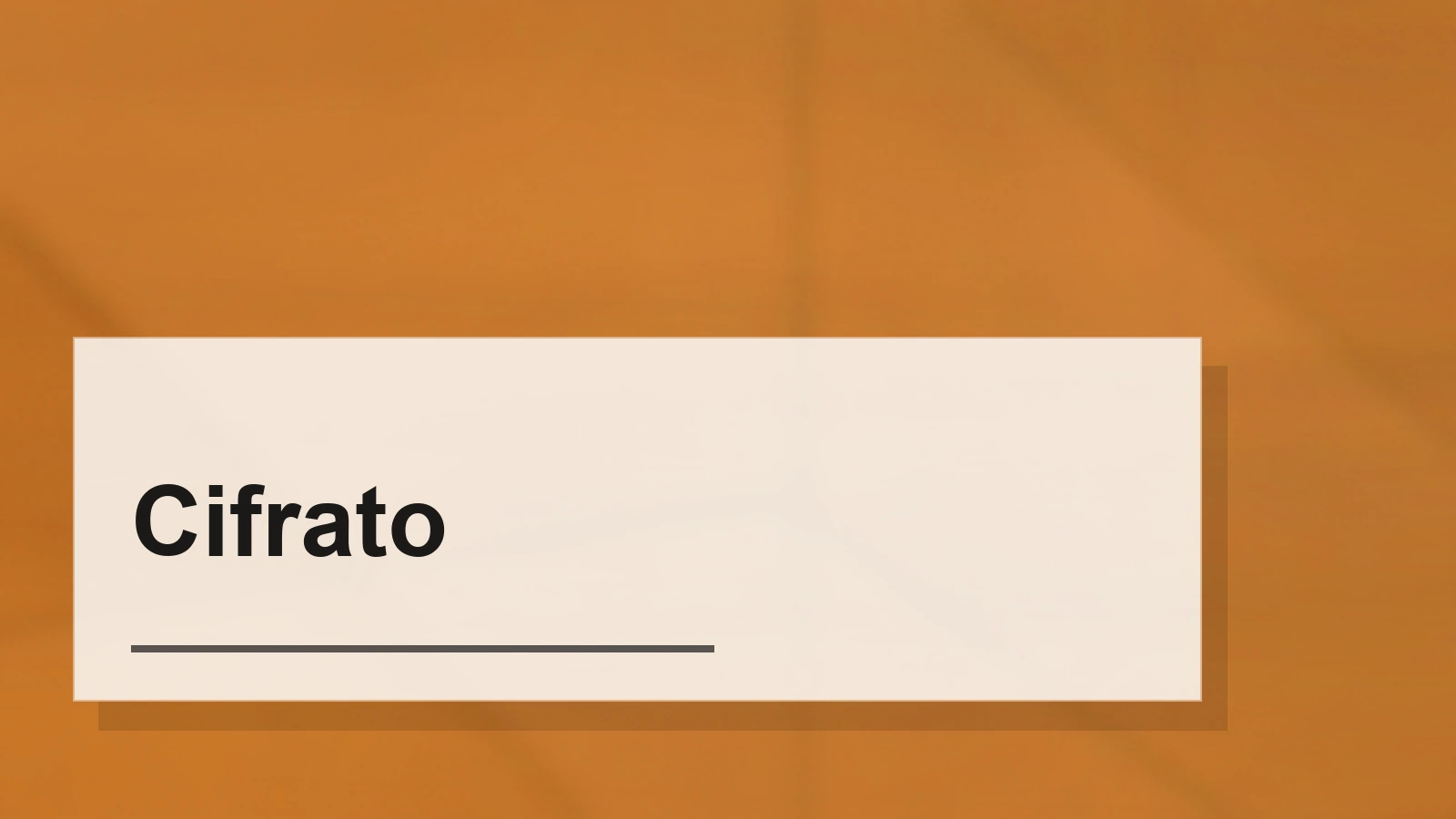 Composizione tipografica del termine Cifrato