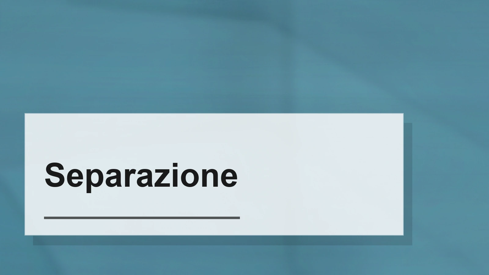 Composizione tipografica del termine Separazione