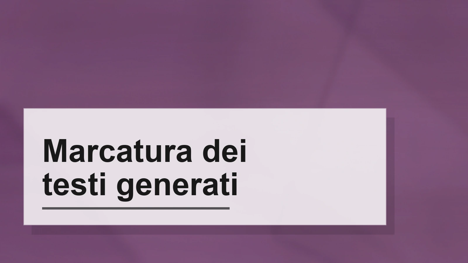 Composizione tipografica del termine Marcatura dei testi generati