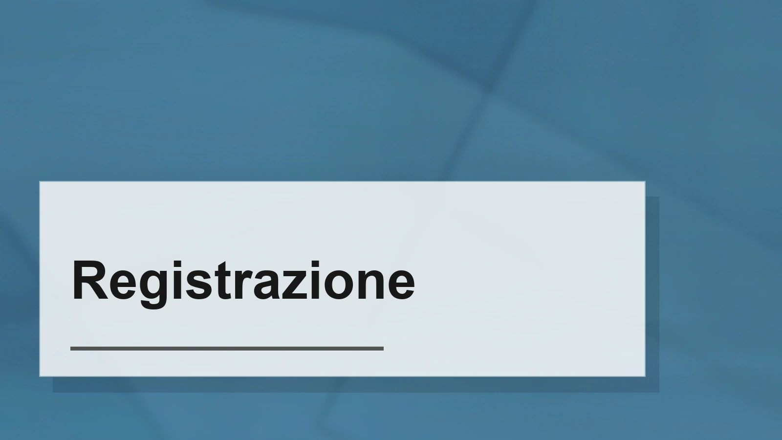 Composizione tipografica del termine Registrazione