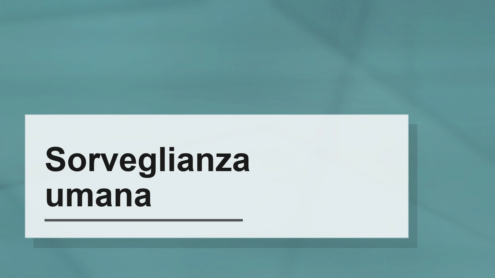Composizione tipografica del termine Sorveglianza umana
