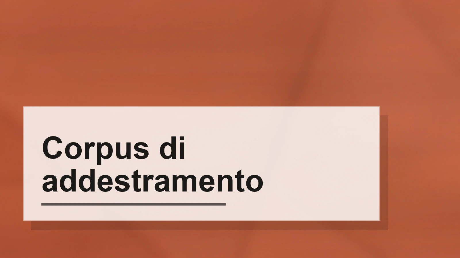 Composizione tipografica del termine Corpus di addestramento