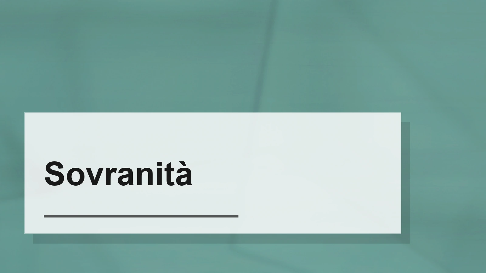 Composizione tipografica del termine Sovranità